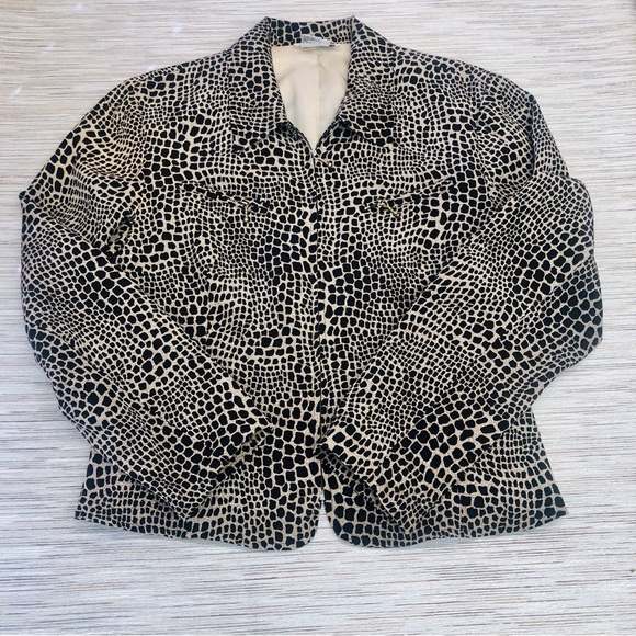 Allison Taylor Animal Print Silk Jacket - Picture 3 of 16